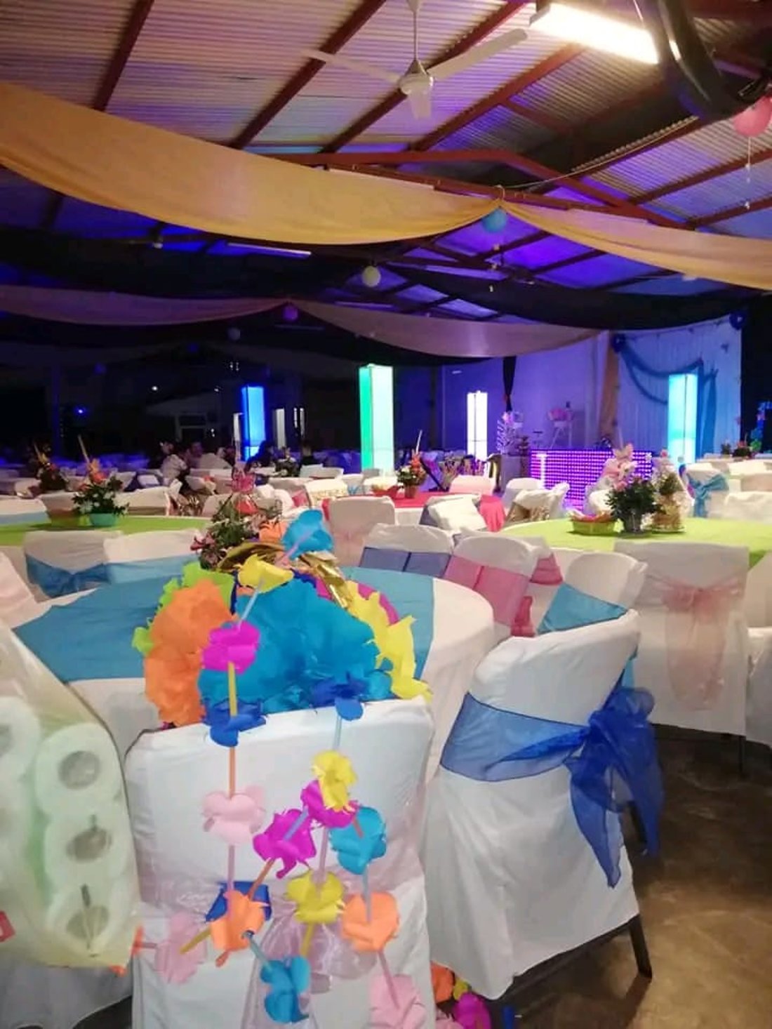Decoración temática nocturna en el salón